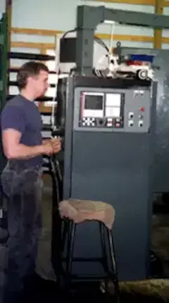 The AMC Software owner in 1993 running a Fagor control